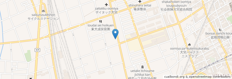 Mapa de ubicacion de ラーメン一代元東大成店 en 日本, 埼玉県, さいたま市, 北区.