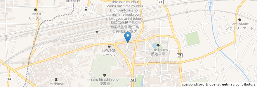 Mapa de ubicacion de スパゲティの店DoDa en Japon, Préfecture De Shizuoka, 三島市.