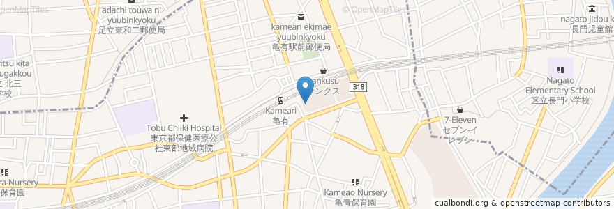 Mapa de ubicacion de 三井住友銀行 en Japan, 東京都, 足立区.