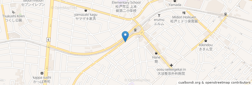 Mapa de ubicacion de 金八すし en Japan, 千葉県, 松戸市.