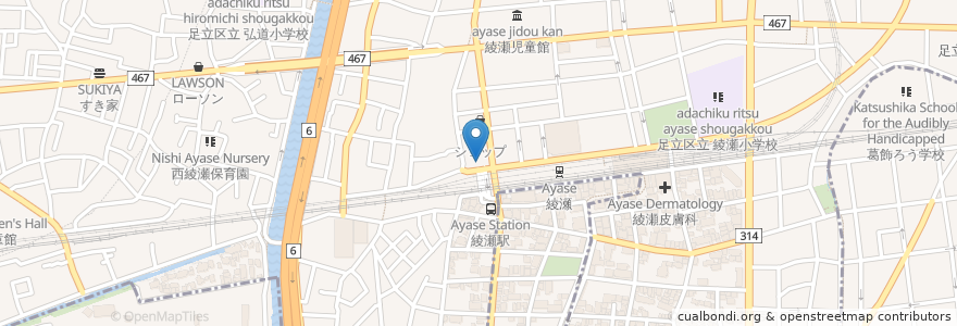 Mapa de ubicacion de 松乃家 en Japan, 東京都, 足立区.