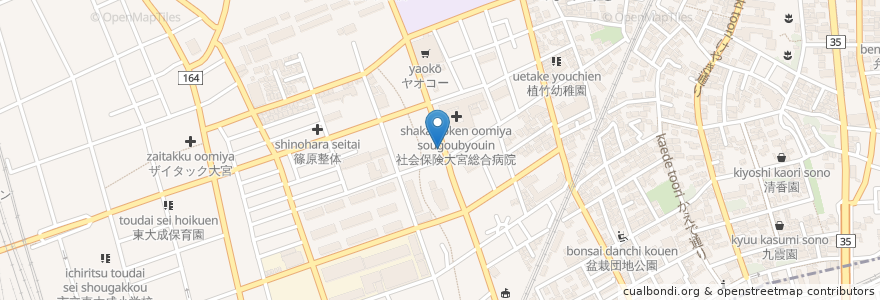Mapa de ubicacion de 大宮公園プラザ薬局 en ژاپن, 埼玉県, さいたま市, 北区.