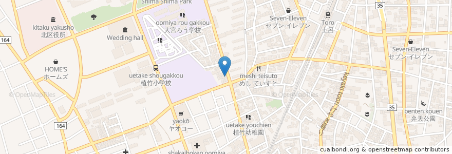 Mapa de ubicacion de くじら接骨院 en اليابان, 埼玉県, さいたま市, 北区.
