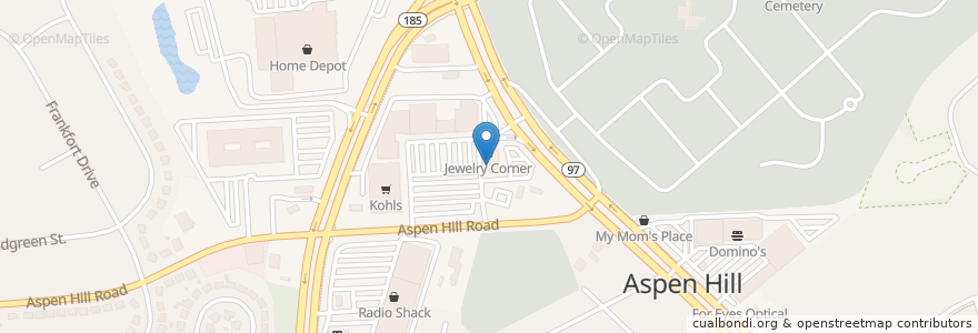 Mapa de ubicacion de Boston Market en Vereinigte Staaten Von Amerika, Maryland, Montgomery County, Aspen Hill.