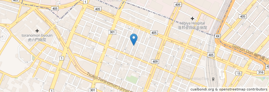 Mapa de ubicacion de 虎ノ門鈴薬局 en 일본, 도쿄도, 미나토.