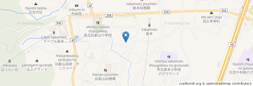 Mapa de ubicacion de 龍珠院 en Japonya, 滋賀県, 大津市.