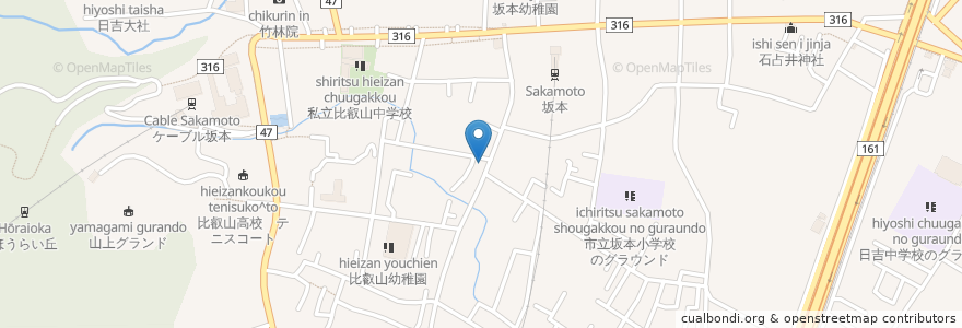 Mapa de ubicacion de 榊宮社 en Japon, Préfecture De Shiga, 大津市.