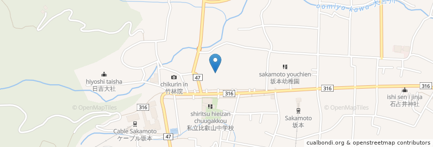 Mapa de ubicacion de 祖師堂 en Japan, Präfektur Shiga, 大津市.