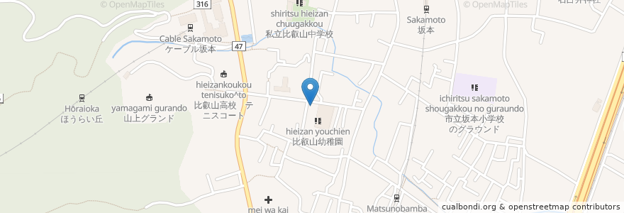 Mapa de ubicacion de 吉祥院 en ژاپن, 滋賀県, 大津市.