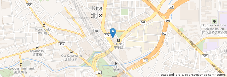 Mapa de ubicacion de 栄光ゼミナール en Japão, Tóquio, 北区.