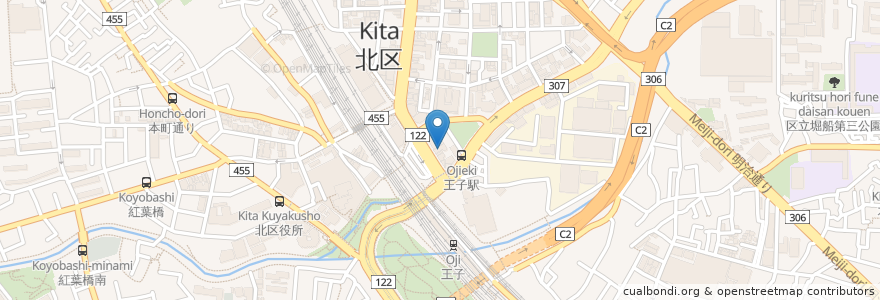 Mapa de ubicacion de 王子リボン歯科・矯正歯科 en Japão, Tóquio, 北区.