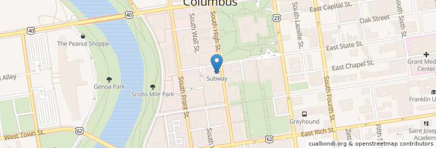 Mapa de ubicacion de Heartland Bank ATM en United States, Ohio, Franklin County, Columbus.