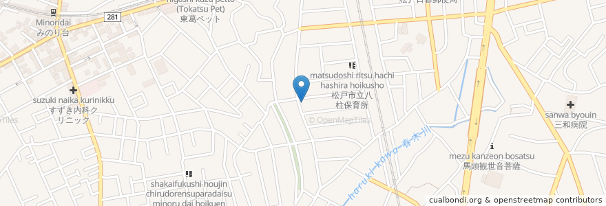 Mapa de ubicacion de ソフィアクリニックますだ en Japonya, 千葉県, 松戸市.