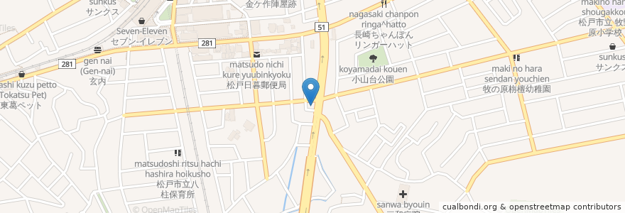 Mapa de ubicacion de レモン en Japão, 千葉県, 松戸市.