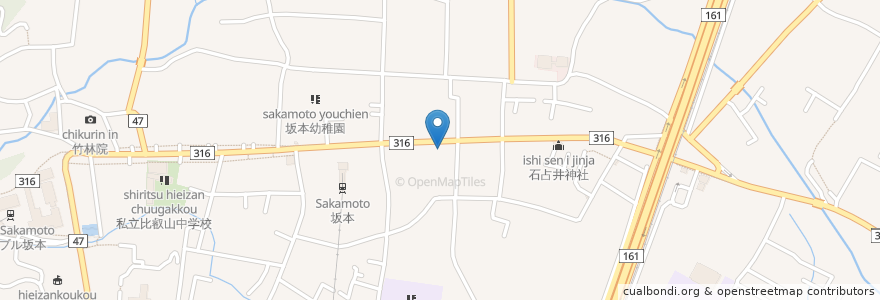 Mapa de ubicacion de なべや金子薬店 en Japón, Prefectura De Shiga, 大津市.