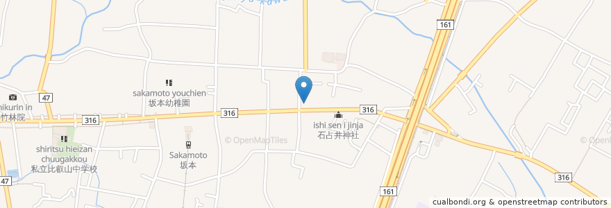 Mapa de ubicacion de 滋賀銀行 坂本支店 en 日本, 滋賀県/滋賀縣, 大津市.