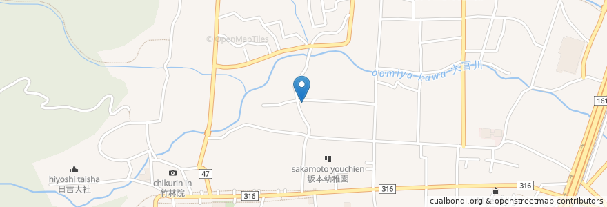 Mapa de ubicacion de 百枝・天満宮神社 en Japón, Prefectura De Shiga, 大津市.