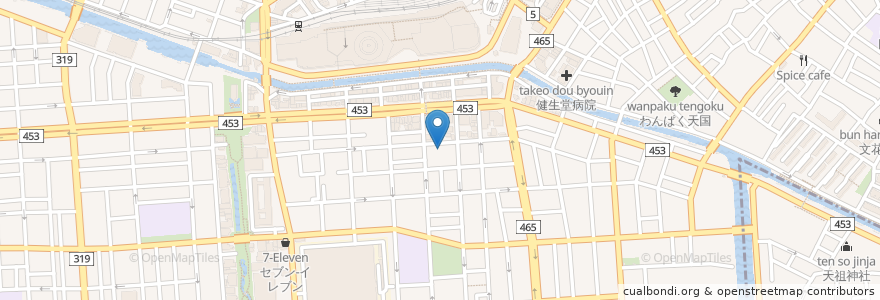 Mapa de ubicacion de 天祖神社 en اليابان, 東京都, 墨田区.