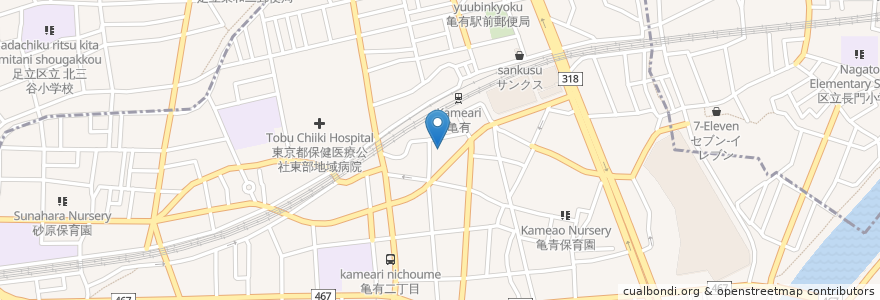 Mapa de ubicacion de 井口腎泌尿器科 en Japonya, 東京都, 足立区.