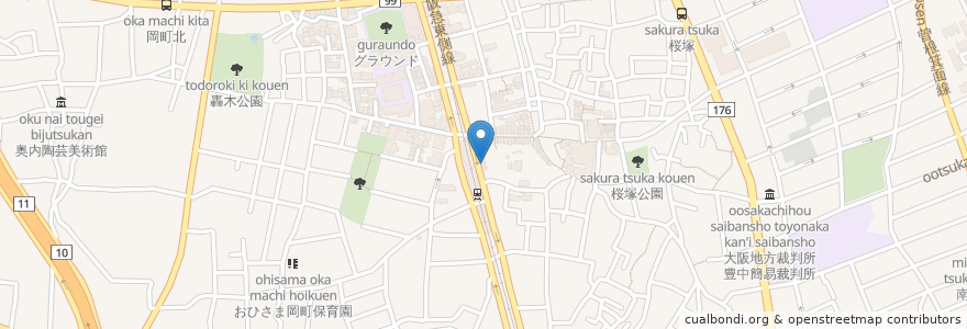 Mapa de ubicacion de スタンスドット en Japón, Prefectura De Osaka, 豊中市.