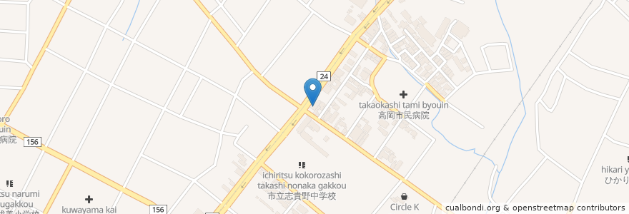 Mapa de ubicacion de Shell en 日本, 富山県, 高岡市.