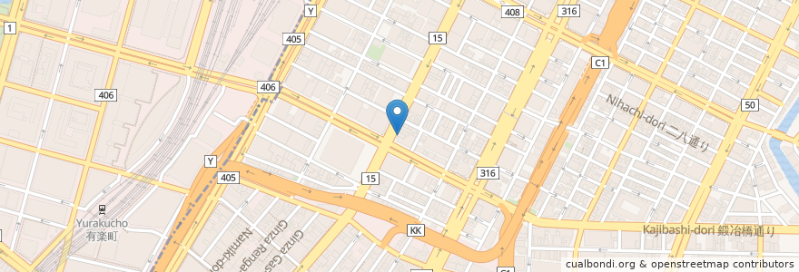 Mapa de ubicacion de ドラッグイレブン en Jepun, 東京都, 中央区.