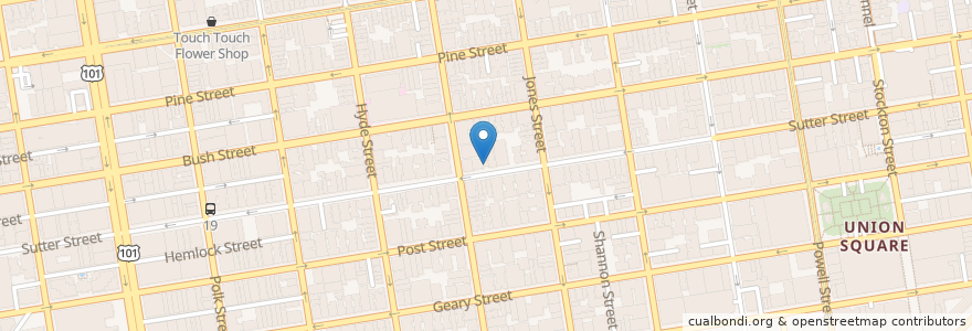 Mapa de ubicacion de Chisme Cantina en 미국, 캘리포니아주, 샌프란시스코, 샌프란시스코.