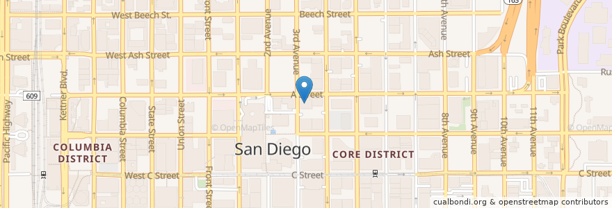 Mapa de ubicacion de First Republic Bank en 美利坚合众国/美利堅合眾國, 加利福尼亚州/加利福尼亞州, San Diego County, San Diego.