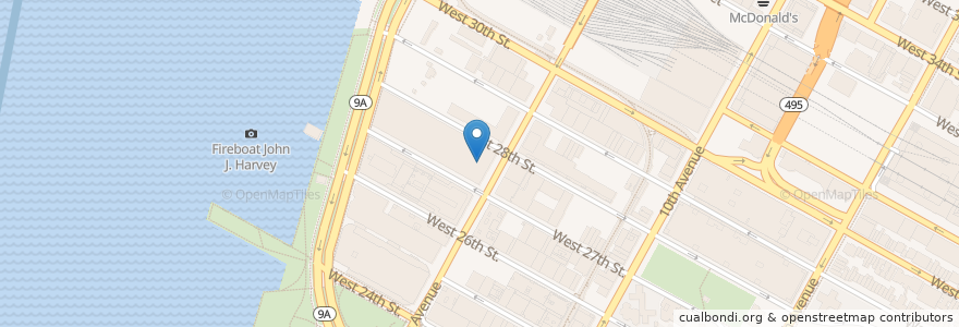Mapa de ubicacion de Between the Bread en 美利坚合众国/美利堅合眾國, 纽约州 / 紐約州, 纽约, 纽约县, Manhattan, Manhattan Community Board 4.