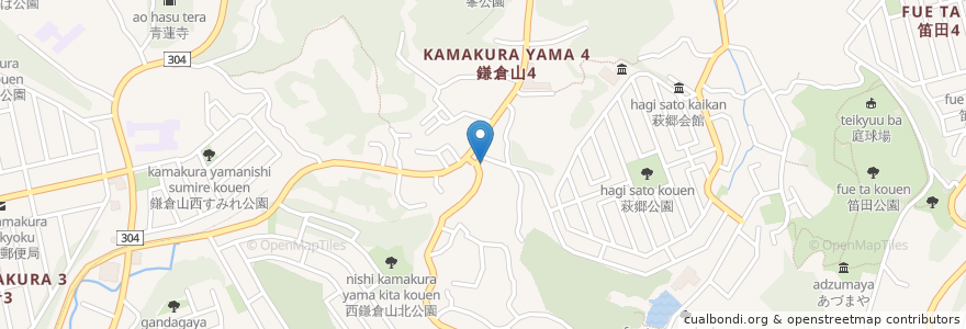 Mapa de ubicacion de 鎌倉山倶楽部 en Japón, Prefectura De Kanagawa, 鎌倉市.