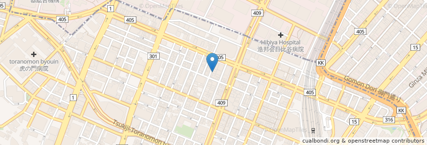 Mapa de ubicacion de ヤマガタデンタルオフィス en Japón, Tokio, Minato.
