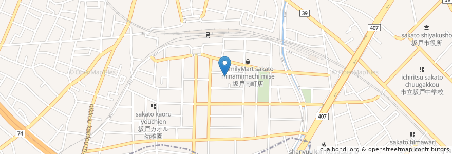 Mapa de ubicacion de たかの眼科 en 日本, 埼玉県, 坂戸市.