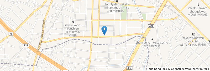 Mapa de ubicacion de 宗田歯科 en ژاپن, 埼玉県, 鶴ヶ島市, 坂戸市.