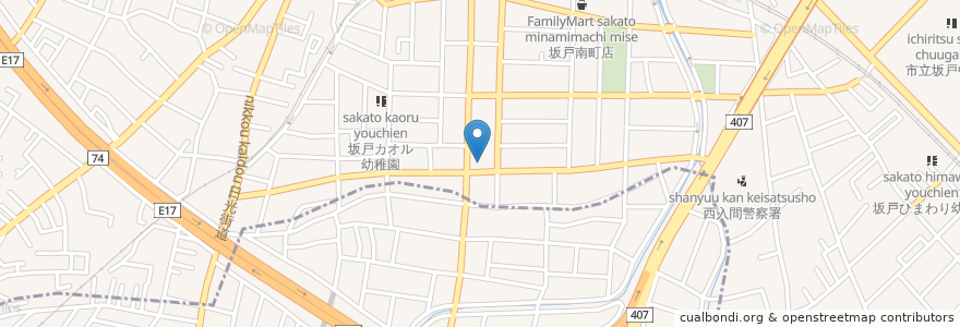 Mapa de ubicacion de ウエルシア坂戸南町店 en Japon, Préfecture De Saitama, 鶴ヶ島市, 坂戸市.