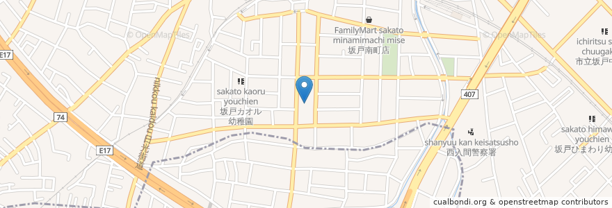 Mapa de ubicacion de 阿部皮膚科 en 일본, 사이타마현, 坂戸市.