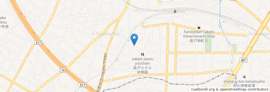Mapa de ubicacion de 坂戸キリスト教会 en 日本, 埼玉県, 坂戸市.