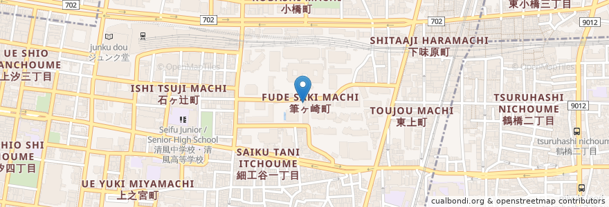 Mapa de ubicacion de たんぽぽ薬局 en Japan, 大阪府, Osaka, 天王寺区.