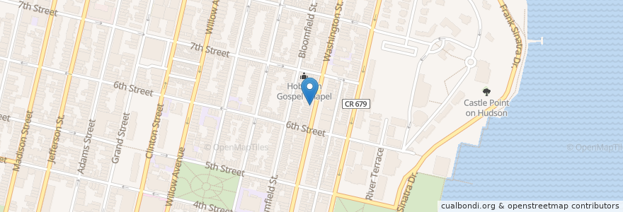 Mapa de ubicacion de Mikie Squared en Amerika Syarikat, New Jersey, Hudson County, Hoboken.