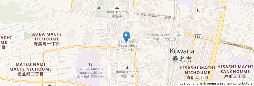 Mapa de ubicacion de レストアンドカフェ マノン en Japan, 三重県, 桑名市.