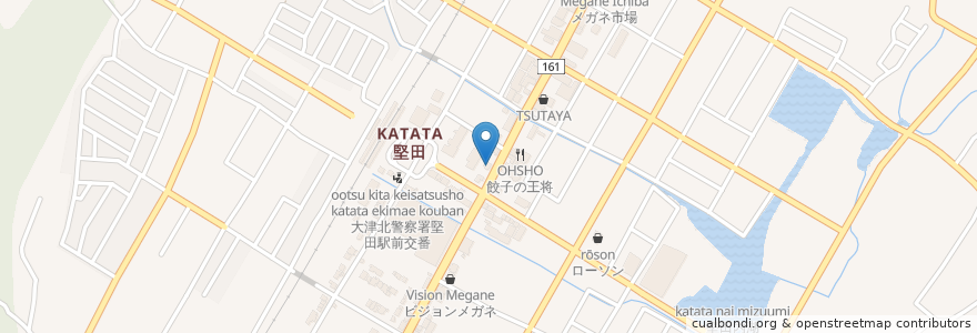 Mapa de ubicacion de 京都信用金庫 堅田支店 en Japon, Préfecture De Shiga, 大津市.