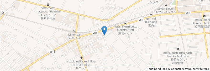 Mapa de ubicacion de 岡産婦人科 en Giappone, Prefettura Di Chiba, 松戸市.