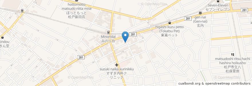 Mapa de ubicacion de しんや en Japan, Präfektur Chiba, 松戸市.