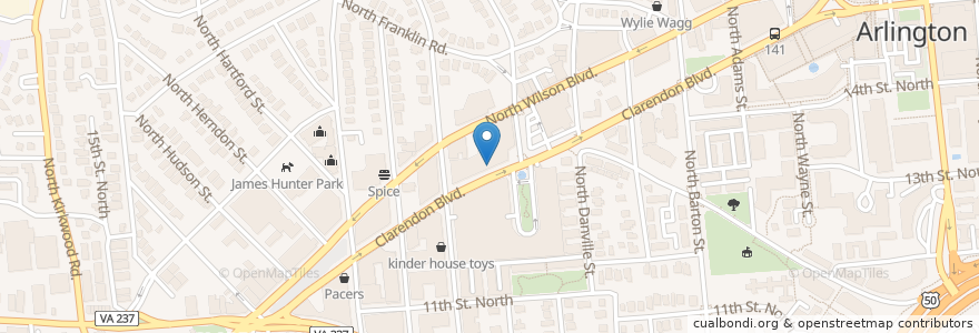 Mapa de ubicacion de Nicecream Factory en United States, Virginia, Arlington County, Arlington.