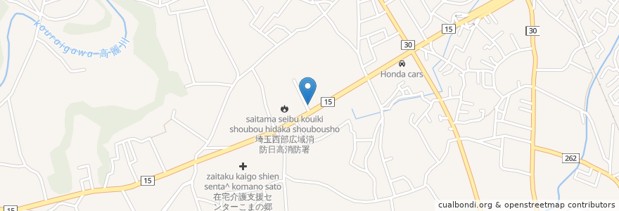 Mapa de ubicacion de 麺や 一香。 en Japonya, 埼玉県, 日高市.
