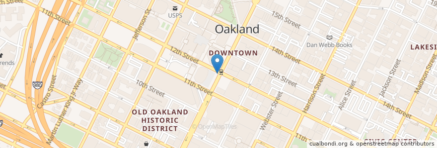Mapa de ubicacion de 12th Street & Broadway en États-Unis D'Amérique, Californie, Comté D'Alameda, Oakland.