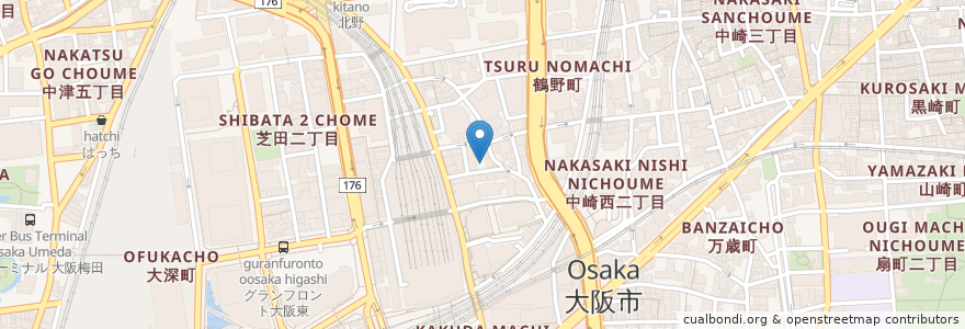 Mapa de ubicacion de Butter en اليابان, أوساكا, أوساكا, 北区.