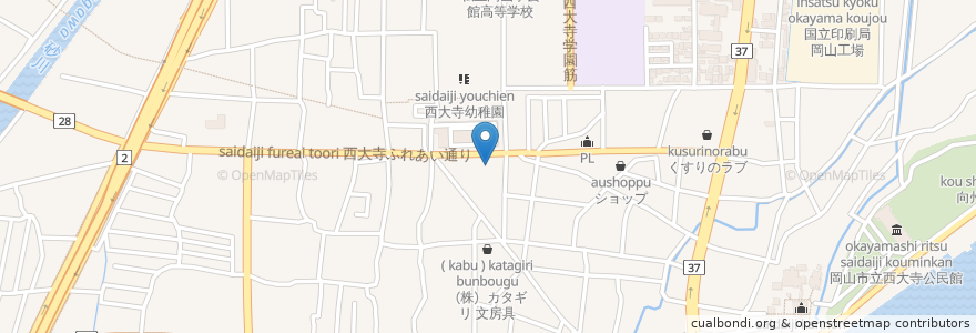 Mapa de ubicacion de 旬彩しんすけ en ژاپن, 岡山県, 岡山市, 東区.