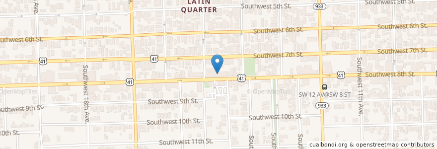 Mapa de ubicacion de Guantanamera Cigars & Cafe en Amerika Birleşik Devletleri, Florida, Miami-Dade County, Miami.
