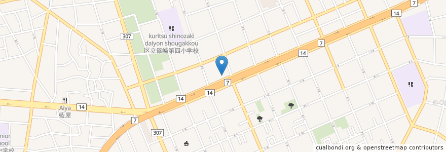 Mapa de ubicacion de くるまやラーメン en Japonya, 東京都, 江戸川区.
