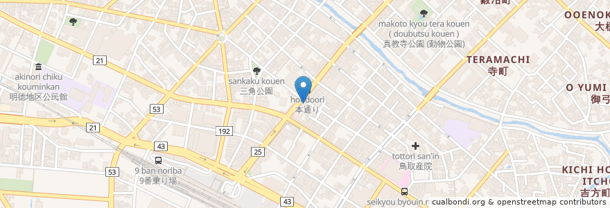 Mapa de ubicacion de ベニ屋 en Япония, Тоттори, 鳥取市.